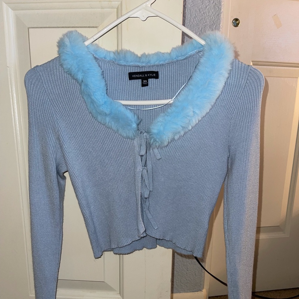 Fur collar long sleeve